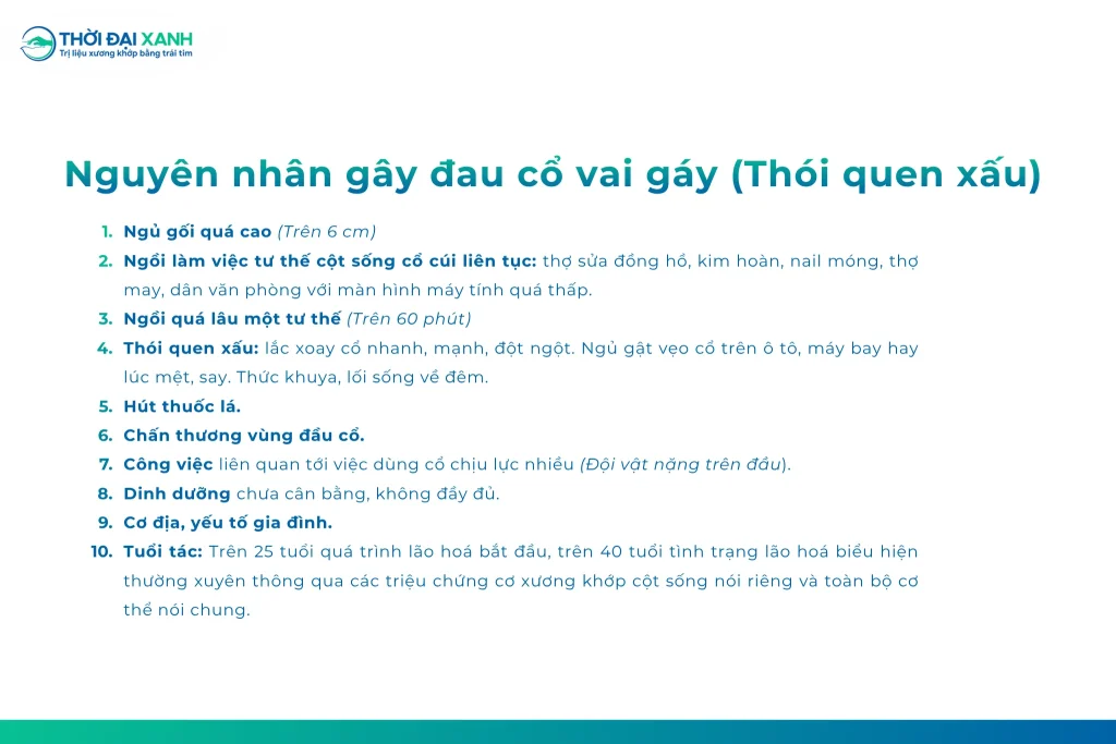 Những thói quen xấu trong sinh hoạt hằng ngày là một trong những nguyên nhân gây đau cổ vai gáy.