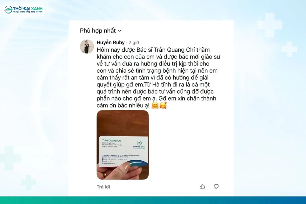 Những dòng chia sẻ ấm áp chân thành của chị Huyền - mẹ Viết Nam sau khi kết thúc quá trình thăm khám cong vẹo cột sống bẩm sinh tại Thời Đại Xanh.