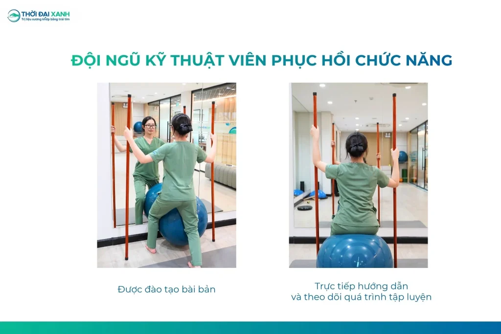 Đội ngũ Kỹ thuật viên được đào tạo bài bản, thường xuyên cập nhật các phương pháp tập luyện mới, trực tiếp hướng dẫn và theo dõi quá trình tập luyện.