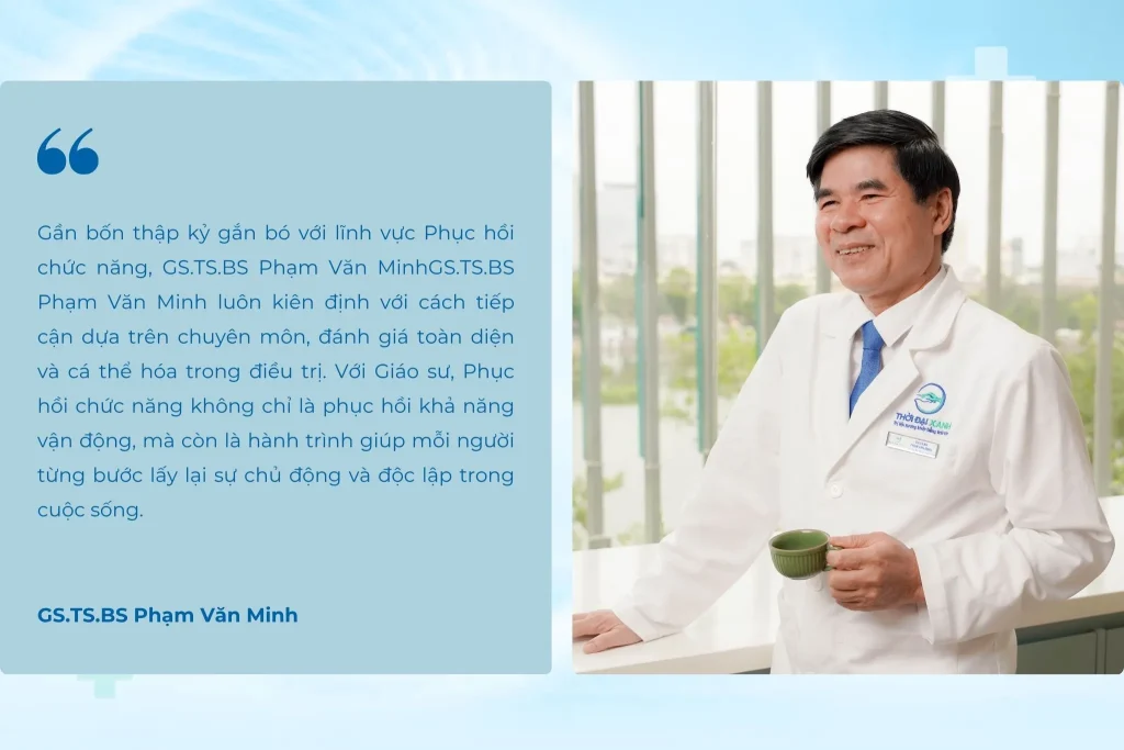 Gần bốn thập kỷ gắn bó với lĩnh vực PHCN, GS.TS.BS Phạm Văn Minh luôn kiên định với cách tiếp cận dựa trên chuyên môn, đánh giá toàn diện và cá thể hóa trong điều trị.