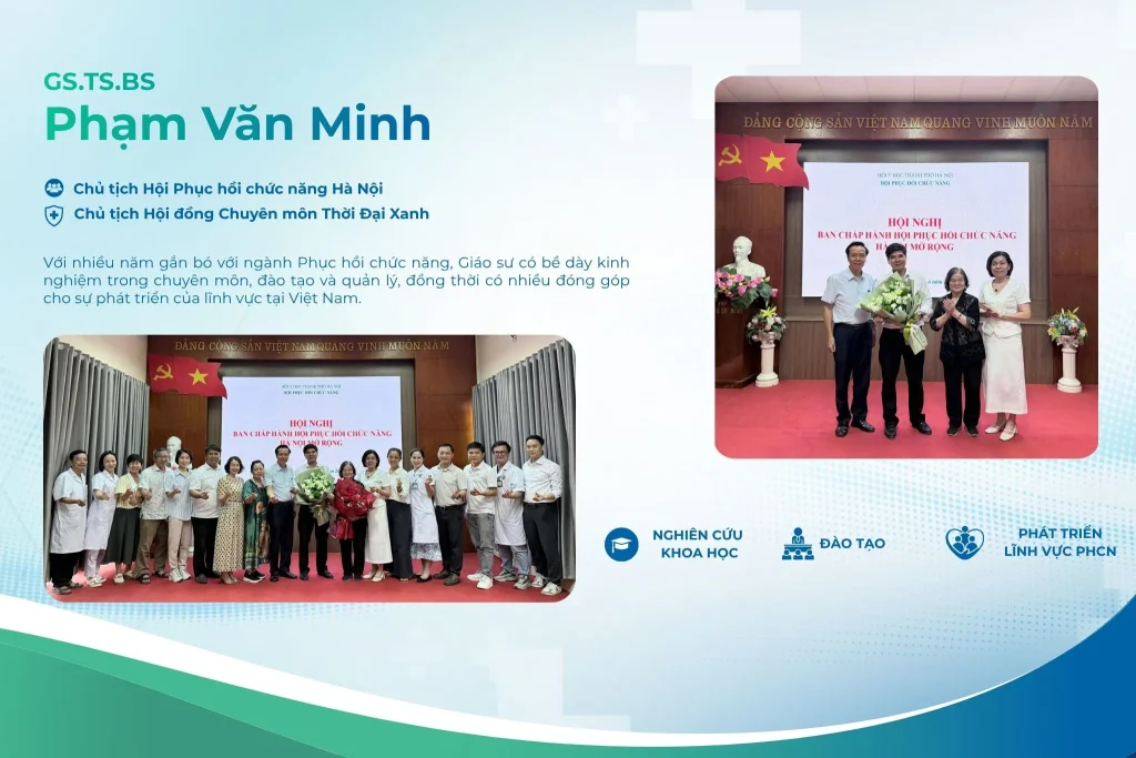 Với nhiều năm gắn bó với ngành PHCN, Giáo sư Minh có bề dày kinh nghiệm trong chuyên môn, đào tạo và quản lý, đóng góp cho sự phát triển của lĩnh vực tại Việt Nam.