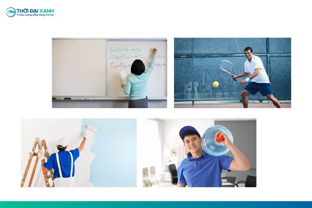 Thợ sơn, thợ mộc, người chơi tennis… hoặc người thường xuyên nâng đồ vật nặng sai tư thế là những đối tượng có nguy cơ bị viêm gân cơ chóp xoay.